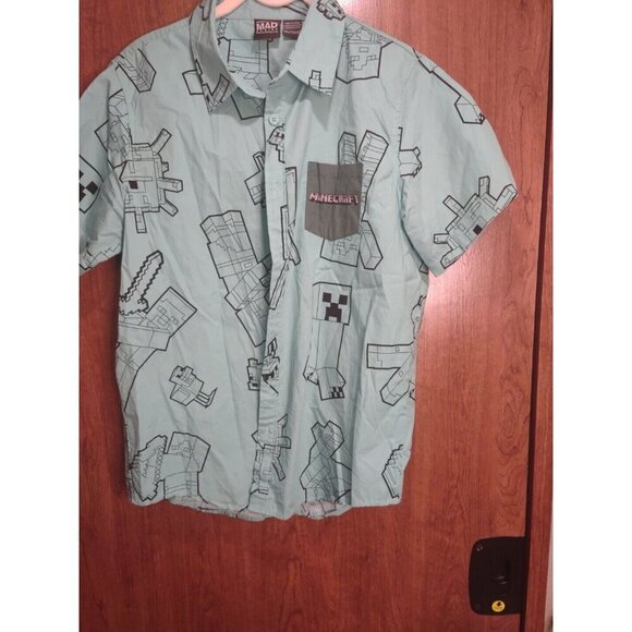 Mad Engine Minecraft Boys Button Up Size XXL - Picture 1 of 4
